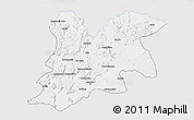 Silver Style 3D Map of Dinguiraye, single color outside