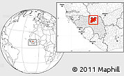 Blank Location Map of Dinguiraye, highlighted country, within the entire country