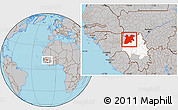 Gray Location Map of Dinguiraye, highlighted parent region