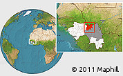 Satellite Location Map of Dinguiraye, highlighted country, highlighted parent region
