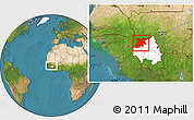 Satellite Location Map of Dinguiraye, highlighted parent region