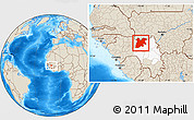Shaded Relief Location Map of Dinguiraye, highlighted parent region
