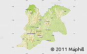 Physical Map of Dinguiraye, single color outside