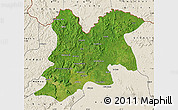 Satellite Map of Dinguiraye, shaded relief outside