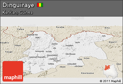 Classic Style Panoramic Map of Dinguiraye