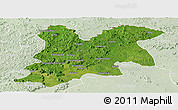 Satellite Panoramic Map of Dinguiraye, lighten