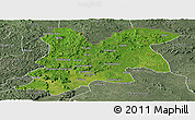 Satellite Panoramic Map of Dinguiraye, semi-desaturated