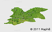 Satellite Panoramic Map of Dinguiraye, single color outside