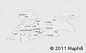 Silver Style Panoramic Map of Dinguiraye, single color outside