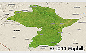 Satellite Panoramic Map of Kouroussa, shaded relief outside