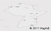 Silver Style Panoramic Map of Kouroussa, single color outside