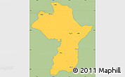 Savanna Style Simple Map of Kouroussa, single color outside