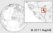 Blank Location Map of Mandiana, within the entire country