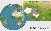 Satellite Location Map of Mandiana, highlighted country, highlighted parent region
