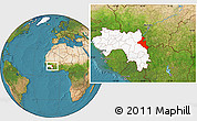 Satellite Location Map of Mandiana, highlighted country