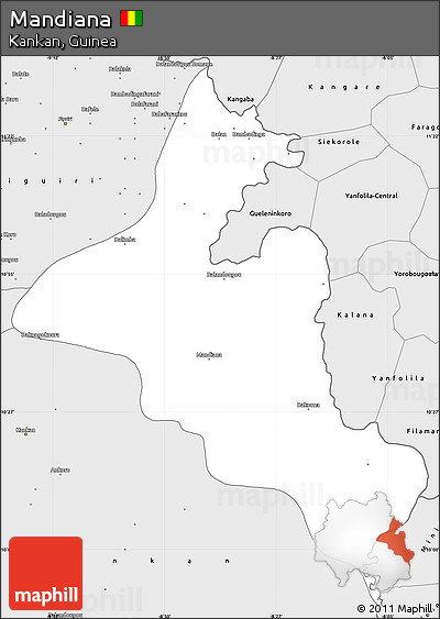 Silver Style Simple Map of Mandiana