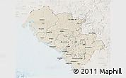Shaded Relief 3D Map of Kindia, lighten