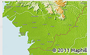 Physical 3D Map of Forecariah