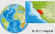 Physical Location Map of Kindia