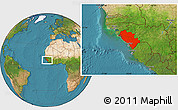 Satellite Location Map of Kindia