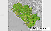 Satellite Map of Kindia, lighten, desaturated