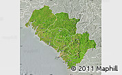 Satellite Map of Kindia, lighten, semi-desaturated