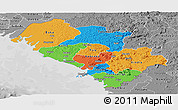 Political Panoramic Map of Kindia, desaturated