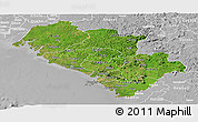Satellite Panoramic Map of Kindia, lighten, desaturated