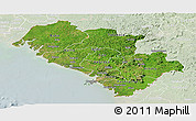 Satellite Panoramic Map of Kindia, lighten