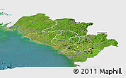 Satellite Panoramic Map of Kindia, single color outside