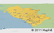 Savanna Style Panoramic Map of Kindia, single color outside