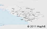 Silver Style Panoramic Map of Kindia, single color outside