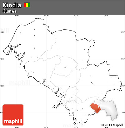 Blank Simple Map of Kindia, cropped outside, no labels
