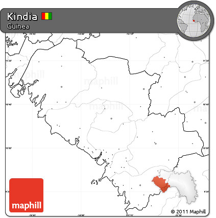 Blank Simple Map of Kindia, no labels