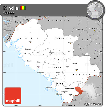 Gray Simple Map of Kindia