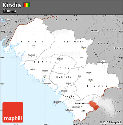 Gray Simple Map of Kindia
