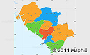 Political Simple Map of Kindia, single color outside