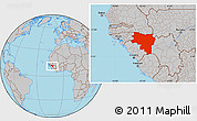 Gray Location Map of Labe