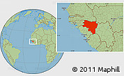 Savanna Style Location Map of Labe