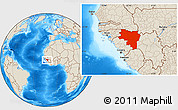 Shaded Relief Location Map of Labe