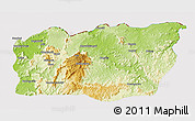 Physical 3D Map of Mali, cropped outside