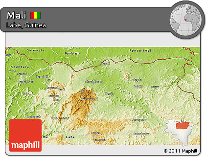 Physical 3D Map of Mali