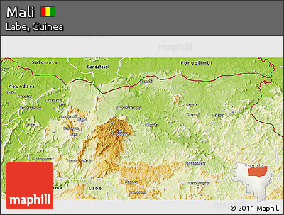 Physical 3D Map of Mali