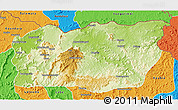 Physical 3D Map of Mali, political outside