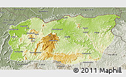 Physical 3D Map of Mali, semi-desaturated