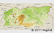 Physical 3D Map of Mali, shaded relief outside