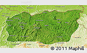 Satellite 3D Map of Mali, physical outside