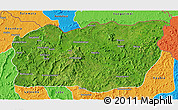 Satellite 3D Map of Mali, political outside