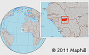 Gray Location Map of Mali