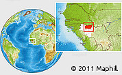 Physical Location Map of Mali, highlighted parent region